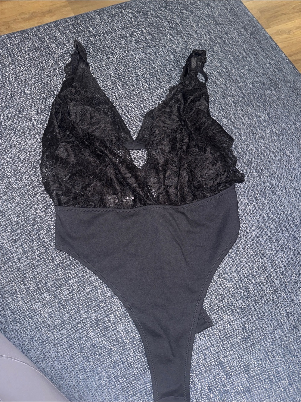 Black Lace V-Neck Bodysuit